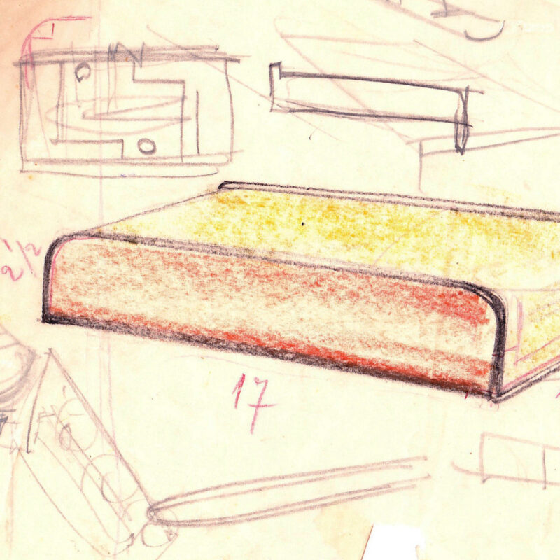 Studio per un letto - matita e pastello su carta da lucido - metà anni venti - cm. 33x18