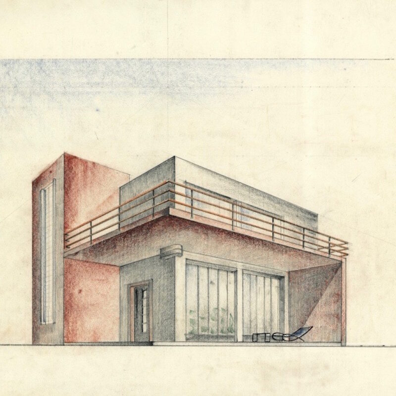 PROSPETTIVA DI EDIFICIO - ANNI '32-'34 POLITECNICO DI MILANO