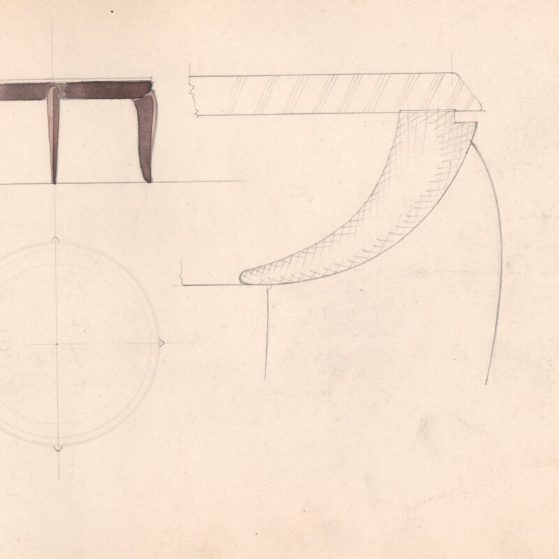 Studio per un tavolo - matita e acquarello su carta - fine anni trenta - cm. 48x31,5