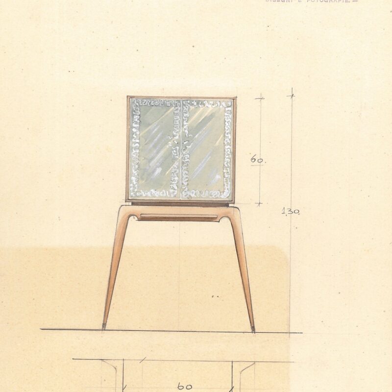 Mobile bar - matita, acquarello e tempera su carta - 1940 - cm.30x23